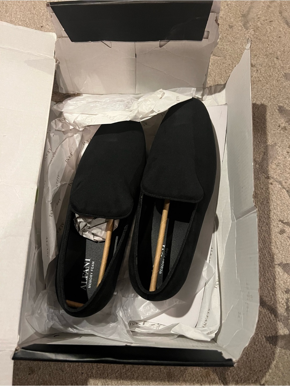 Alfani Men’s Black Slip-On Loafers with Minimalist Silhouette